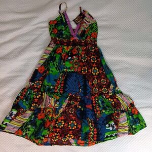 Junglee Billiee‎ Boho Multicolor Knee Length Dress Lightweight Freesize *Read*